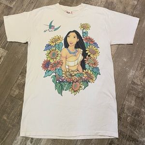 Disney Vintage 90s Floral Pocahontas Single Stitch T-Shirt OSFA Made in USA Rare